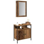 vidaXL Ensemble de mobilier de salle de bain avec étagère 2 Pièces Marron