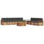 vidaXL Ensemble de canapés d'extérieur 8 pc Naturel et Anthracite