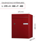 Boite à colis atout 1 porte rouge ral 3004 b