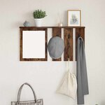 vidaXL Porte-manteau mural avec étagère Chêne fumé 85 x 10 x 45 cm