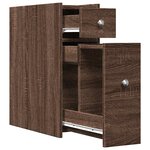 vidaXL Armoire de salle de bain étroite avec roulettes chêne marron