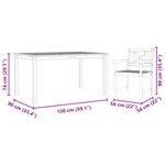 vidaXL Ensemble de salle à manger pour jardin 7 Pièces Marron