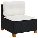vidaXL Salon de jardin 5 Pièces avec coussins noir résine tressée