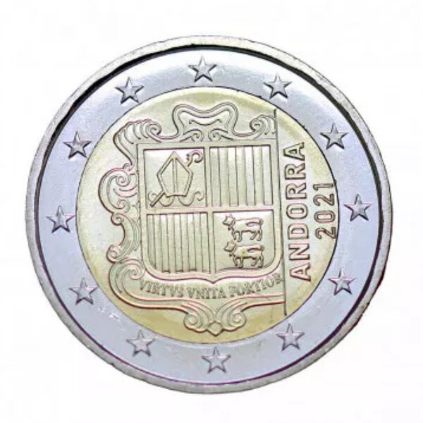 2 euros Andorre 2021 - Armoiries  face commune.