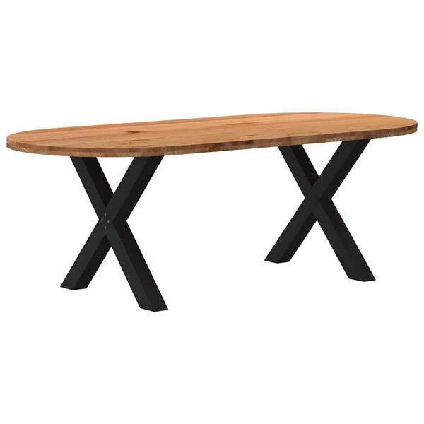 vidaXL Table à manger 220x100x74 cm bois de chêne massif ovale
