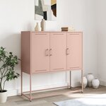 vidaXL Buffet haut rose 100 5x39x107 cm acier