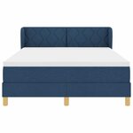 vidaXL Lit à ressorts avec matelas Bleu 160 x 200 cm tissu