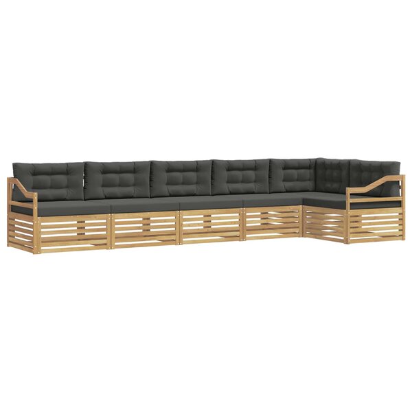 vidaXL Ensemble de canapés d'extérieur 6 pc Blanc et anthracite