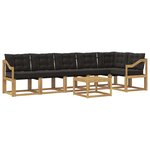 vidaXL Ensemble de canapés d'extérieur 7 pc Blanc et noir