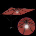 vidaXL Parasol déporté Roma avec LEDs Terre cuite 286x285x270 cm Aluminium
