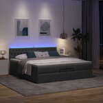 VidaXL Cadre de lit ottoman avec matelas gris foncé 200x200cm tissu