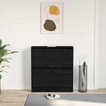 vidaXL Cabinet à chaussures avec étagère Chêne noir 80 x 21 x 87 5 cm