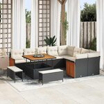 vidaXL Ensemble de canapé de jardin 12 Pièces Noir et Crème