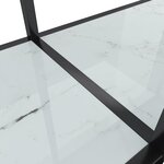 vidaXL Table console Blanc 180x35x75 5 cm Verre trempé