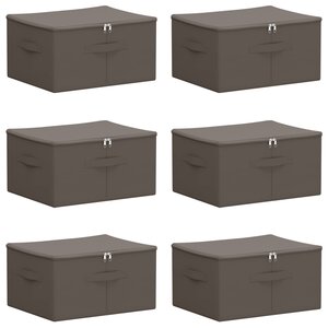 vidaXL Boîte de rangement 6 pc Tissu intissé 50 x 30 x 25 cm 37 5 L