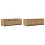 vidaXL Meuble TV 2 Pièces chêne artisanal 80x31x25 5 cm bois d'ingénierie