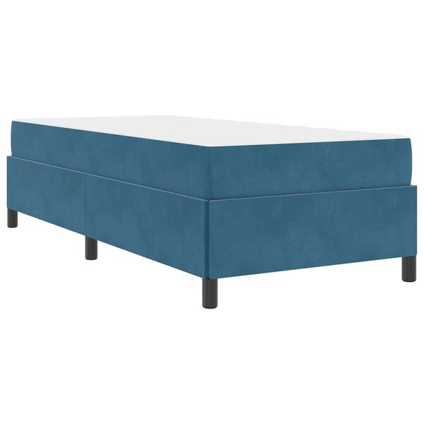 vidaXL Cadre de lit Bleu foncé et blanc 100 x 200 cm Velours