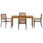 vidaXL Ensemble de salle à manger pour jardin 5 Pièces Noir Poly rotin