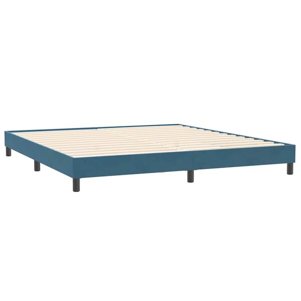 vidaXL Cadre de lit sans matelas bleu foncé 200x210 cm velours