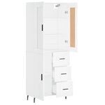 vidaXL Buffet haut Blanc 69 5x34x180 cm Bois d'ingénierie