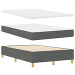 vidaXL Lit box spring avec matelas gris foncé petit double en tissu