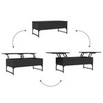 vidaXL Table basse noir 100x50x40 cm bois d'ingénierie et métal