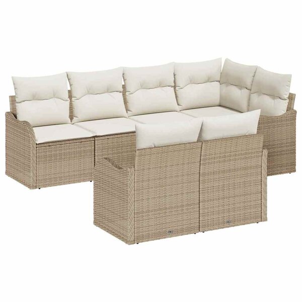 vidaXL Ensemble de canapé de jardin Beige polyrotin