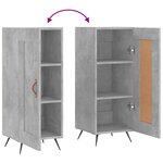 vidaXL Buffet Gris béton 34 5x34x90 cm Bois d'ingénierie