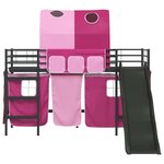 vidaXL Lit mezzanine pour enfants Noir et rose 74 5 x 190 cm Métал