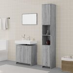 vidaXL Ensemble de meubles de salle de bain 3 Pièces Sonoma gris