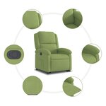 vidaXL Fauteuil inclinable Vert clair Velours