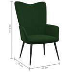 vidaXL Chaise de relaxation avec tabouret Vert foncé Velours
