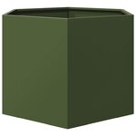 vidaXL Jardinière vert olive hexagone 69x60x45 cm acier