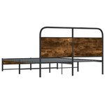 vidaXL Cadre de lit sans matelas 150x200 cm chêne fumé bois ingénierie