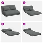vidaXL Fauteuil de sol ajustable Gris foncé Tissu