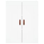 vidaXL Buffet haut Blanc 69 5x34x180 cm Bois d'ingénierie