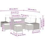 vidaXL Ensemble de canapé de jardin 9 Pièces Beige Poly rotin