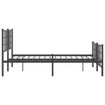 vidaXL Cadre de lit métal avec tête de lit/pied de lit noir 135x190 cm