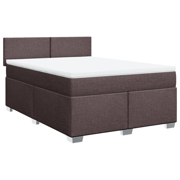 vidaXL Sommier à lattes de lit avec matelas Marron foncé 140x200 cm