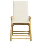 vidaXL Chaises inclinables de jardin pliantes lot de 4 coussins bambou