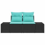 vidaXL Canapé de jardin avec coussin 184 x 62 x 69 cm polyrotin