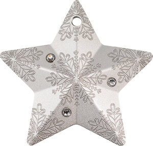 Monnaie SNOWFLAKE STAR Holiday Ornament 1 Oz Argent $ Cook Islands 2023 (PRÉCOMMANDE)