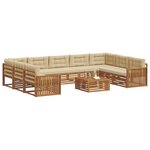 vidaXL Ensemble de canapés d'extérieur 10 pc Naturel et Beige