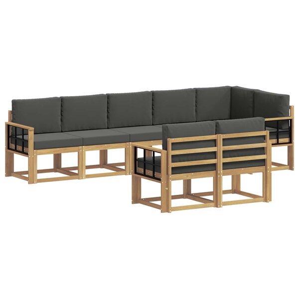 vidaXL Ensemble de canapés d'extérieur 8 pc Blanc et anthracite
