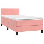 vidaXL Sommier à lattes de lit avec matelas Rose 100x200 cm Velours