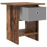 vidaXL Table de chevet avec tiroir 2 Pièces Bois ancien 41 x 40 x 45 cm