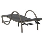 vidaXL Chaise longue avec coussin gris 60x199x42 cm résine tressée