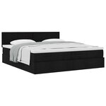 VidaXL Cadre de lit ottoman avec matelas noir 200x200 cm tissu