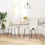 vidaXL Chaises à manger lot de 2 Crème Velours