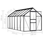 vidaXL Serre Anthracite Aluminium 7 03 m²